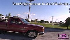 My dream girl sits naked on my car