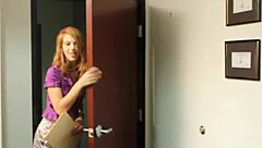 Short hair dyke Lily Cade licks Randy redhead babe Tilly McReese's pussy in the kitchen