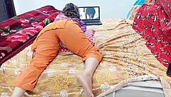 Young Indian college girl achieves multiple climaxes while watching porn