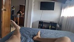 Maid In Tight Shorts Makes Me Stroke My Monster Cock