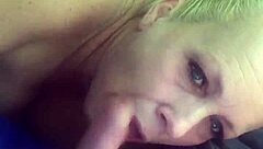 wife gives blowjob and rides husband in pov