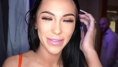 Amateur couple gets into a kinky threesome with a busty beauty