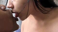 Amateur couple enjoys sensual armpit and nipple licking