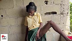 A sexy teenage student caught pleasuring herself in secret