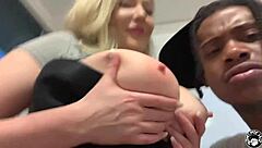 Big-chested Canadian cutie gets a deepthroat from Lil' D part 1