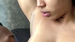 Amateur couple enjoys sensual armpit and nipple licking