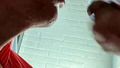 Gay toilet action with deepthroat and gagging