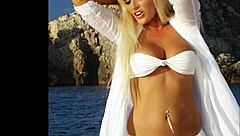 German celebrity Daniela Katzenberger in sexy jerk off challenge