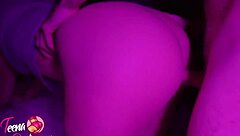 Close up and personal with a bubble butt spanking and cum