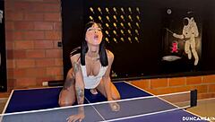 Brunette Bodybuilder Babe Dominated in Quickie Fuck