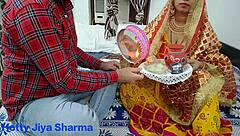 after breaking the fast on karva chauth, husband and wife enjoy intimate time together
