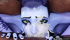 black man pounds widowmaker's pussy hard