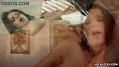 Three tight teen bitches toy fuck on the sofa, fingering and sucking their pussies