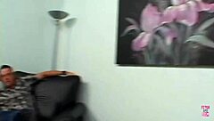 A cuckold husband watches his wife get fucked doggy style