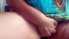 Public fingering of shaved pussy caught on camera