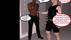In this 3d comic, hotwife cuckolds husband on his birthday with big black cock