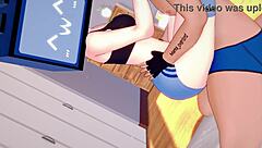 Intensely rubbing TV woman's vagina in toilet