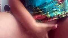 Public fingering of shaved pussy caught on camera