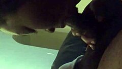 Beautiful black beauty gives a great deep throat blowjob to a big cock lover