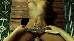 Bound whore's tight pussy creamed in pov bdsm