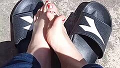i cherish my feet soaking up the sun before the pedicure appointment