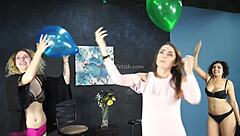 Looners fetish model promo: Behind the scenes with balloons
