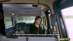 Public sex in a Russian taxi for a perfect body lover