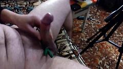 hard cock handjob with clothespins leading to sweet cumshot 😍