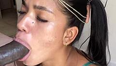 Cute 18yo girl sucks big black cock so well! 😍