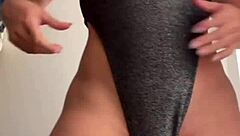 Wife Changing Clothes In Store Fitting Room.