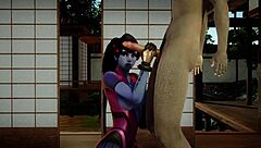 3D animated Overwatch widowmaker blowjob and anal scene