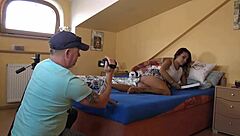 Cheerleader girls get wild in homemade gangbang sex video