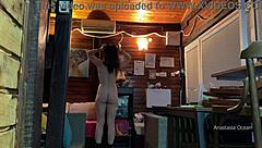 Delivery guy gropes naked tits publicly