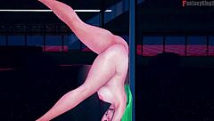 See through Morrigan's tantalizing table dance in Sheer FantasyKing3.3D