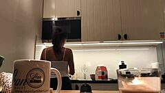 Perfect pokies on kitchen cam! Braless sylvia shows amazing nipples.