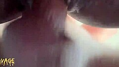 Black MILF with big cans gets a facial