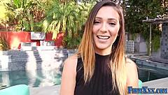 Beautiful girl gets facial in high definition porn video