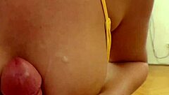 British MILF gets a handjob and tit fuck in a hardcore scene