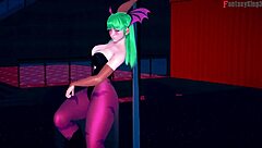 See through Morrigan's tantalizing table dance in Sheer FantasyKing3.3D