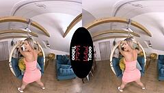 Blonde's Shaved Pussy Masturbation in POV