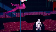 See through Morrigan's tantalizing table dance in Sheer FantasyKing3.3D