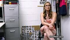 Does This Glasses-Wearing Housewife Milk The Officer's Big Cock In Office?