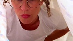 Stepmother’s footjob and anal sex in front of a friend