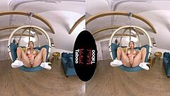 Blonde's Shaved Pussy Masturbation in POV