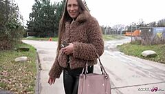 Freckled big butt maid Cora Love in anal casting sex.