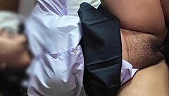 Thai cutie with big pussy drilled hard by boyfriend in outfit at home