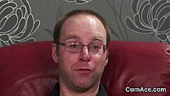 slutty centerfold swallowing cum shot on her face