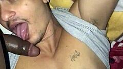 Big black cock surprises with creamy finish outdoors