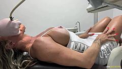 MILF gets a dental exam and can't stop moaning