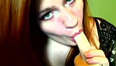 Redhead femdom guides small cock owners to intense pleasure